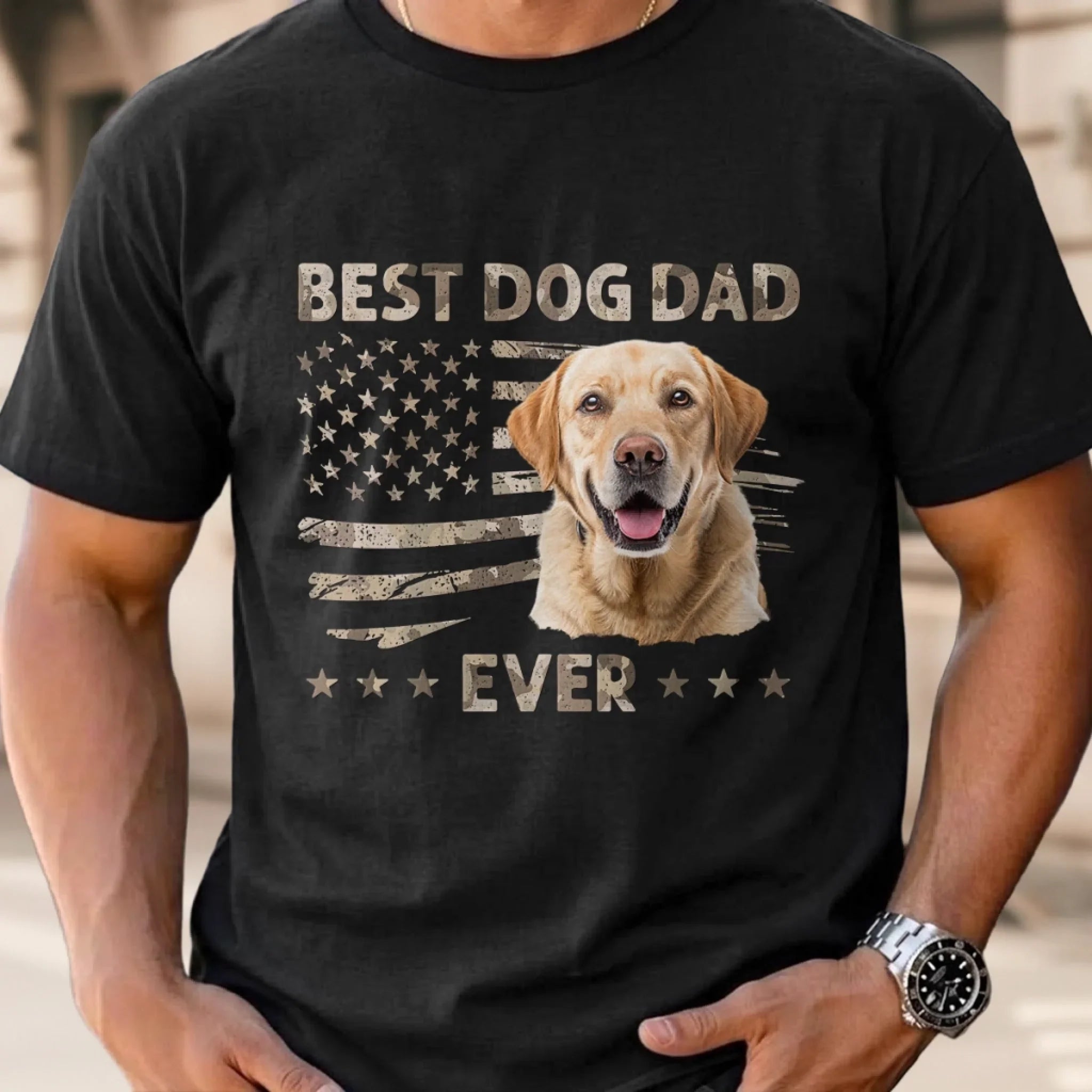 Custom Photo Unisex T-shirt, Premium T-shirt, Hoodie - Personalized America 250th Anniversary Father's Day Gifts For Dad, Grandpa, Dog Cat Lovers, Dog Dad - Ultimate Dog Dad