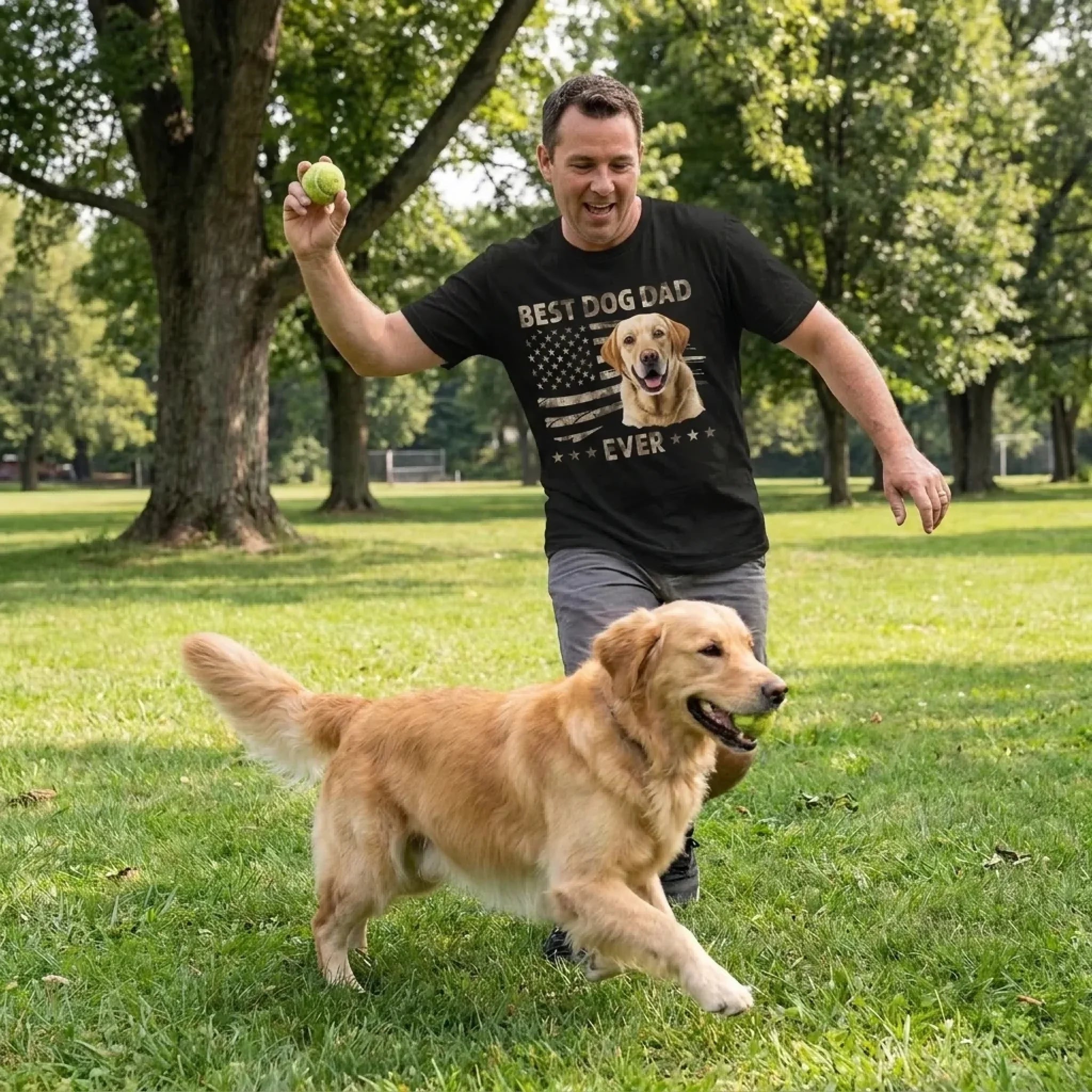 Custom Photo Unisex T-shirt, Premium T-shirt, Hoodie - Personalized America 250th Anniversary Father's Day Gifts For Dad, Grandpa, Dog Cat Lovers, Dog Dad - Ultimate Dog Dad
