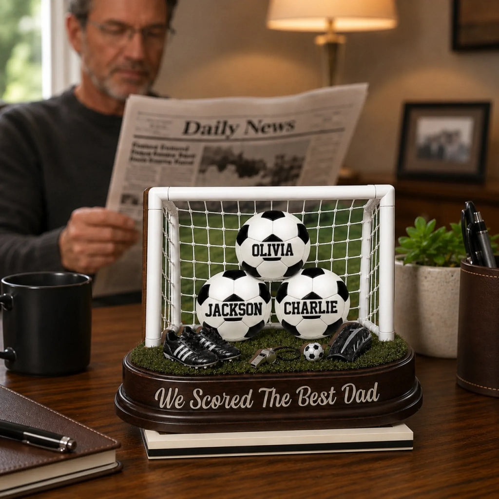 Custom Soccer World Cup 2-Layered Wooden Plaque - Personalized Father's Day Gifts For Dad, Grandpa, Soccer Lovers, Sports Fans, Sports Lovers - Game Day, Dad Day