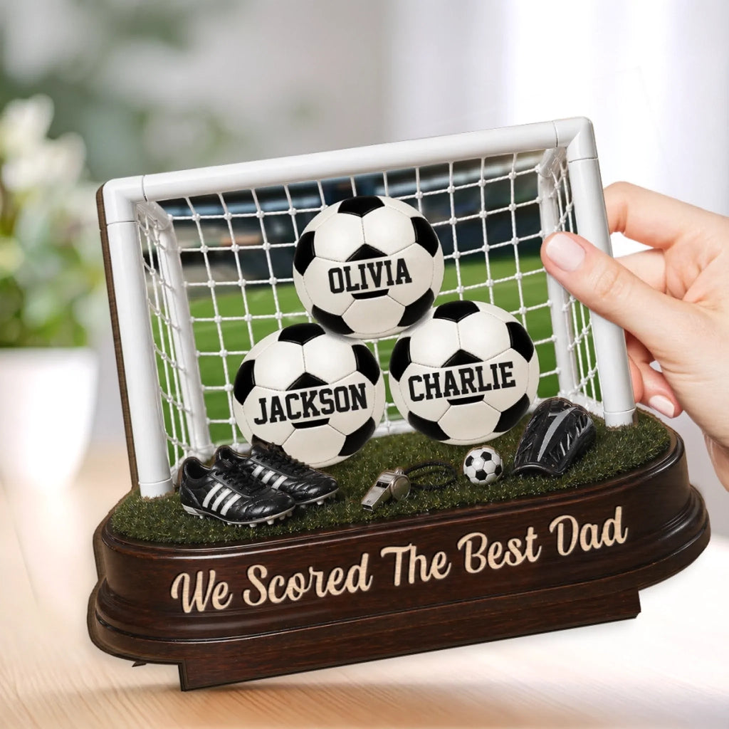 Custom Soccer World Cup 2-Layered Wooden Plaque - Personalized Father's Day Gifts For Dad, Grandpa, Soccer Lovers, Sports Fans, Sports Lovers - Game Day, Dad Day