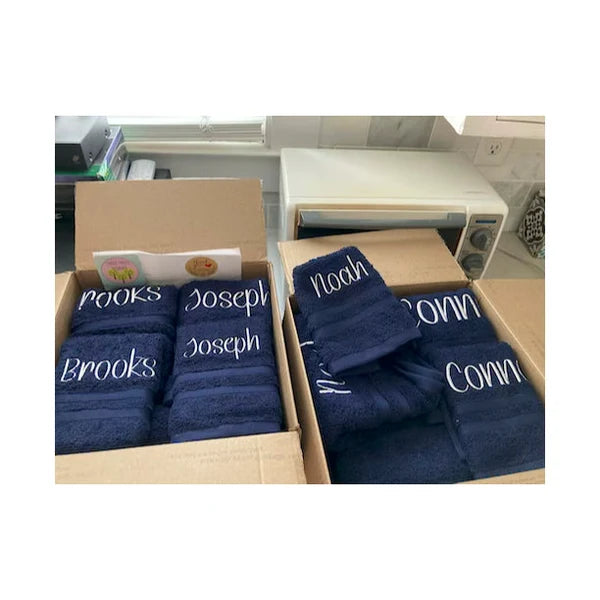 Personalized Embroidered Bath Towel: Custom Monogrammed Cotton Towel