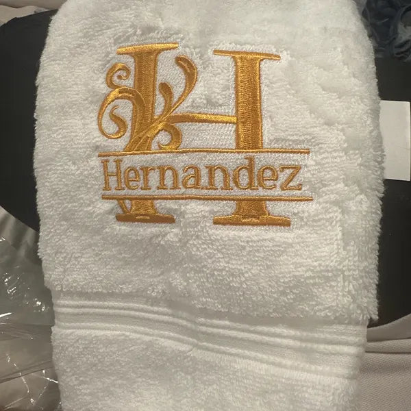 Personalized THICK Embroidered Bath Towel | Custom Gift for Dad, Husband| Custom Monogram Gift