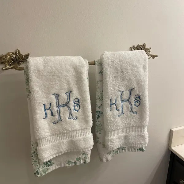 Monogrammed Hand and Bath Towel: Embroidered Gift, Custom Gift for Dad, Mom, Family
