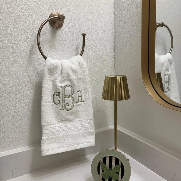 Monogrammed Hand and Bath Towel: Embroidered Gift, Custom Gift for Dad, Mom, Family