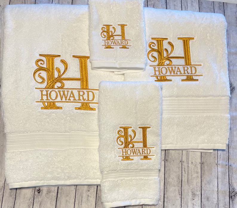 Personalized THICK Embroidered Bath Towel | Custom Gift for Dad, Husband| Custom Monogram Gift