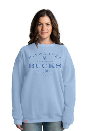Women's Lusso 2025-26 City Edition Miranda Milwaukee Bucks Crewneck Sweatshirt