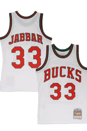 Mitchell & Ness Kareem Abdul-Jabbar Milwaukee Bucks White Hardwood Classic Swingman Jersey