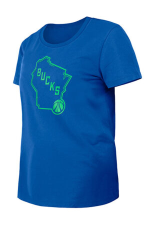 Women's New Era 2023-24 City Edition State Milwaukee Bucks T-Shirt
