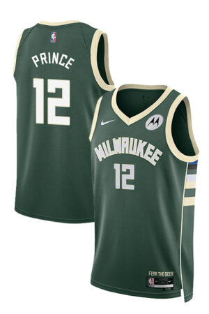 Nike 2022 Icon Edition Taurean Prince Milwaukee Bucks Swingman Jersey