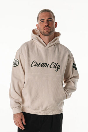 The Wild Collective 2025-26 City Edition Corduroy Milwaukee Bucks Hooded Sweatshirt