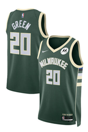 Nike 2022 Icon Edition AJ Green Milwaukee Bucks Swingman Jersey
