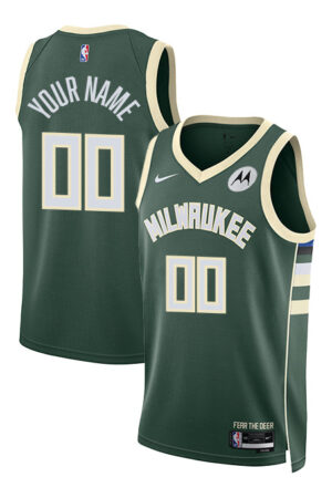 Nike 2022 Icon Edition Custom Milwaukee Bucks Swingman Jersey