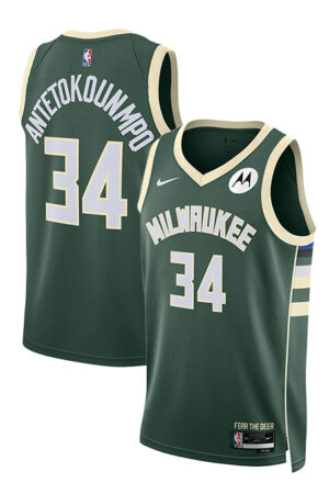 Nike 2022 Icon Edition Giannis Antetokounmpo Milwaukee Bucks Swingman Jersey